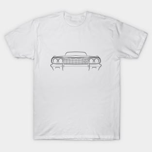 1964 Chevy Impala - front stencil, black T-Shirt